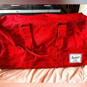 Herschel Red Snakeprint Duffle Bag